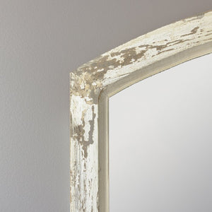 27" x 32" White 2 Piece Kissena Window Pane Farmhouse / Country Distressed Accent Mirror Set