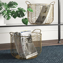 Load image into Gallery viewer, 2 Piece Metal Basket Set - Gold - 437CE
