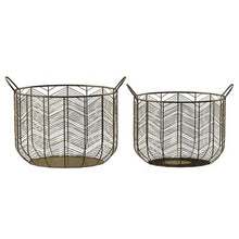 Load image into Gallery viewer, 2 Piece Metal Basket Set - Gold - 437CE
