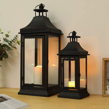 Load image into Gallery viewer, 2 Piece Metal Tabletop Lantern Set
