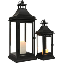 Load image into Gallery viewer, 2 Piece Metal Tabletop Lantern Set
