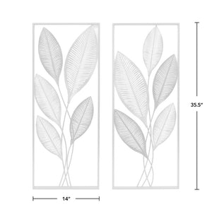 2 Piece Metallic Leaves Wall Décor Set (Set of 2)