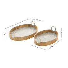 Load image into Gallery viewer, 2 Piece Oval Coffee Table Tray Set - 415CE
