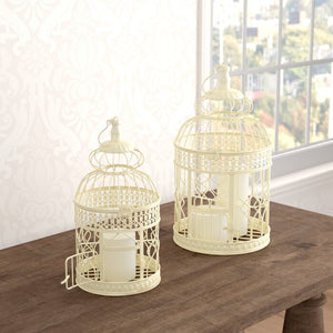 2 Piece Pawlowski Decorative Metal Bird Cage Set