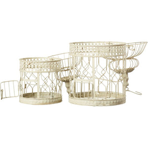 2 Piece Pawlowski Decorative Metal Bird Cage Set