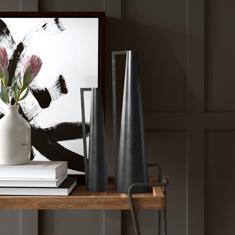 2 Piece Riedel Metal Table Vase Set