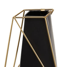 Load image into Gallery viewer, 2 Piece Santino Black/Gold Metal Table Vase Set
