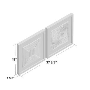 2 Piece Square Shadow Boxes with Rope Abstract Wall Décor Set #AD266