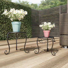 Load image into Gallery viewer, 2-Piece Vintage Black Plant Stand (LW196)

