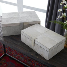 Load image into Gallery viewer, 2 Piece Wood and Leather Hide Box Set
