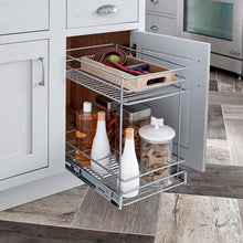 Load image into Gallery viewer, Silver/Gray 2 Tier Kitchen Cabinet Pull Out Drawer 7213
