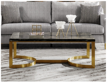 Load image into Gallery viewer, Modrest Greely Glam Black and Gold Marble Coffee Table MRM3681OB
