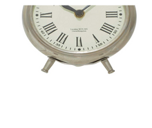 Load image into Gallery viewer, Silver Stainless Steel Contemporary Analog Tabletop Clock
