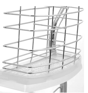 16 in. 2-Tier Silver Chrome Plated Standing Dish Rack