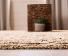 Load image into Gallery viewer, Natural Fiber Beige 6 ft. x 9 ft. Solid Gradient Area Rug
