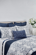 Load image into Gallery viewer, Faux Linen Coverlet  Set Stonewash Blue, Indigo, King 1384CDR
