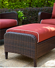 Load image into Gallery viewer, Kiawah Wicker Outdoor Ottoman with Sangria Cushion MRM2783
