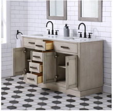 Load image into Gallery viewer, Chestnut 60" Bath Vanity, Grey Oak, Oil-Rubbed Bronze Hardware 6648RR
