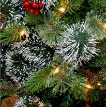 Load image into Gallery viewer, 7-1/2 ft. Wintry Pine Medium Hinged Artificial Christmas Tree with 650 Clear Lights
