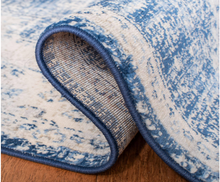 Load image into Gallery viewer, Brentwood Ivory/Navy 2 ft. x 8 ft. Floral Medallion Border Runner Rug
