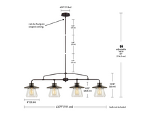 Load image into Gallery viewer, Globe Electric 4 Light Pendant with Clear Glass Shade 5640RR
