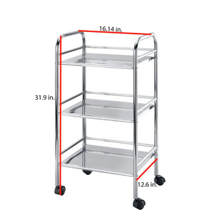 Exclusive 3-tier Chrome 4-Wheeled Bath Cart MRM4071