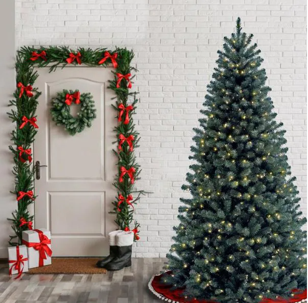 6.5 ft. North Valley Blue Spruce Artificial Christmas Tree with Clear Lights