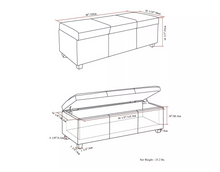 Load image into Gallery viewer, 48&quot; Franklin Storage Ottoman Bench - WyndenHall MRM789
