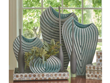 Load image into Gallery viewer, Global Views Ripple Azure Large Vase 5101RR
