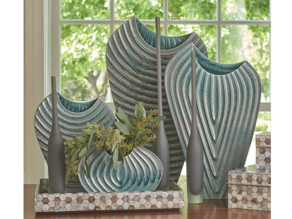 Global Views Ripple Azure Large Vase 5101RR