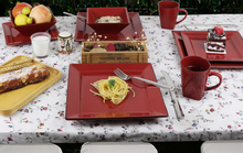 Load image into Gallery viewer, 16 PIECE SQUARE BEADED STONEWARE DINNERWARE SET

