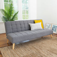 Load image into Gallery viewer, Devon &amp; Claire Miles Tufted Fabric Convertible Sofa Futon, Gray 957CDR
