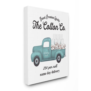 Stupell Industries Toilet Paper Cotton Co Delivery Truck Bathroom Word Design Canvas Wall Art by Lettered and Lined 7386