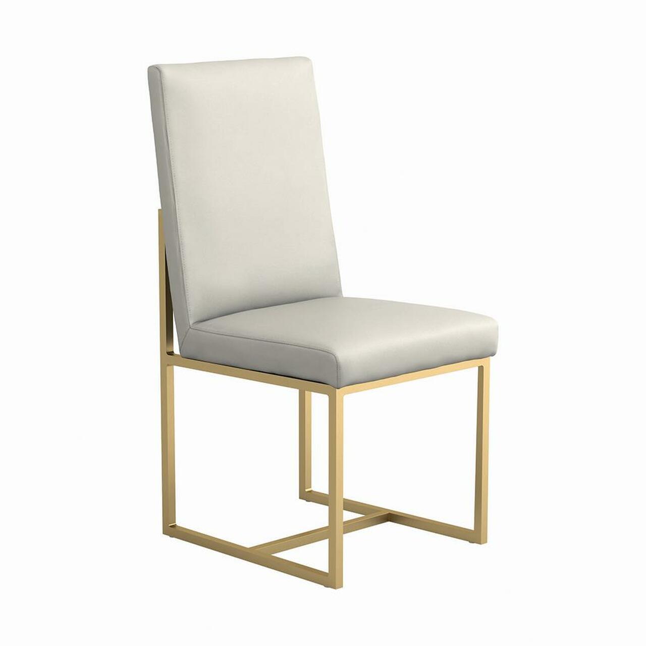 Grey - Conway Upholstered Dining Chairs Grey And Aged Gold (Set of 2) MRM3723