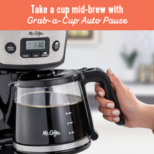Load image into Gallery viewer, Mr. Coffee 12-Cup Programmable Coffeemaker, Strong Brew Selector, Stainless Steel MRM1123
