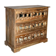 Load image into Gallery viewer, 3 Drawer Brown Mango Wood Console

