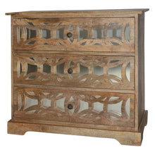 Load image into Gallery viewer, 3 Drawer Brown Mango Wood Console
