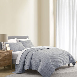 3-Piece Poly Cashmere Quilt Set With 2 Quilted Shams  3841RR