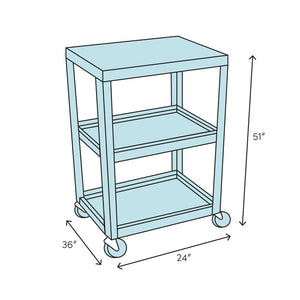 300 lbs Two Shelf Landscape Utility Cart 1782AH