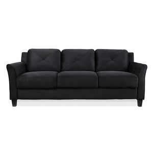 Lifestyle Solutions Taryn Curved Arms Sofa, Black Fabric