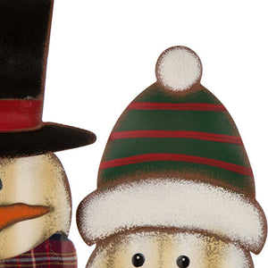 30"H Metal Christmas Sampson Family Snowman Yard Stake or Standing Decor or Hanging Decor
