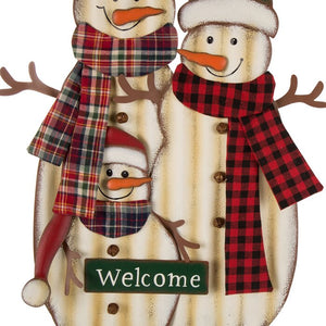 30"H Metal Christmas Sampson Family Snowman Yard Stake or Standing Decor or Hanging Decor