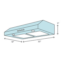 Load image into Gallery viewer, 30&quot; 400 CFM Ducted Under Cabinet Range Hood (Part number: 617-30) SB2232
