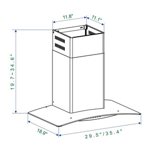 30" 520 CFM Convertible Wall Mount Range Hood 1399AH