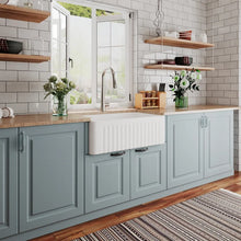 Load image into Gallery viewer, 30&quot; L x 18&quot; W Farmhouse Kitchen Sink with Sink Grid and Basket Strainer
