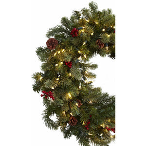 30" Lighted Wreath