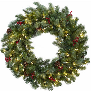 30" Lighted Wreath