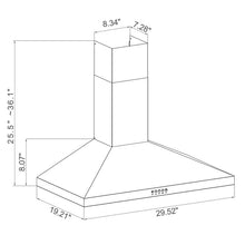Load image into Gallery viewer, 30&quot; W103C Series 350 CFM Convertible Wall Mount Range Hood in Stainless Steel (Part number: W103C30DF) 1991AH
