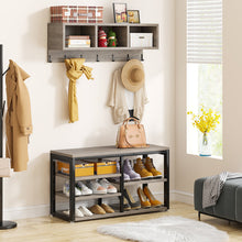 Load image into Gallery viewer, Hall Tree with 3 Storage Cubbies, 7 Hooks
