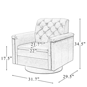 31.7" W Tufted Swivel Armchair (single chair)